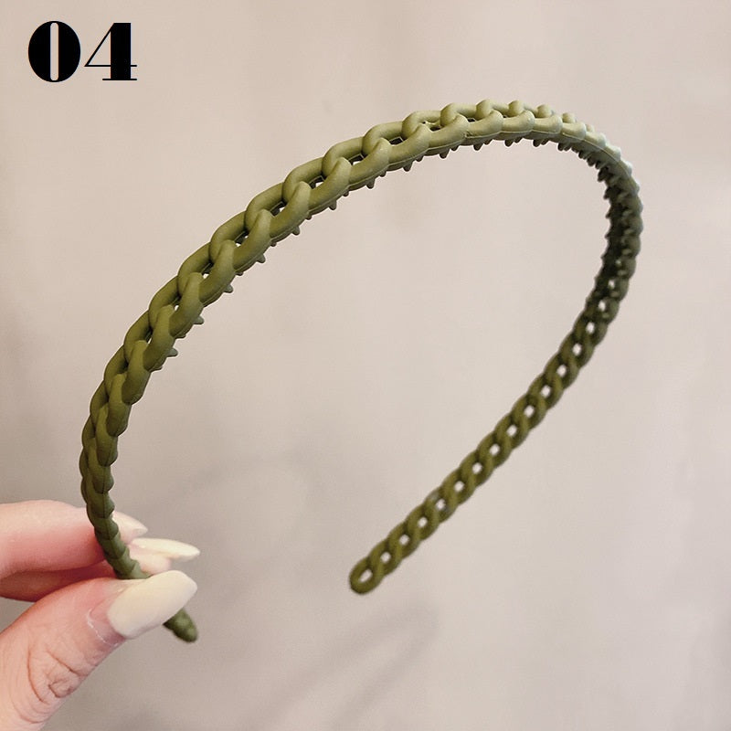 Simple Serrated Non-slip Solid Color Hair Headband