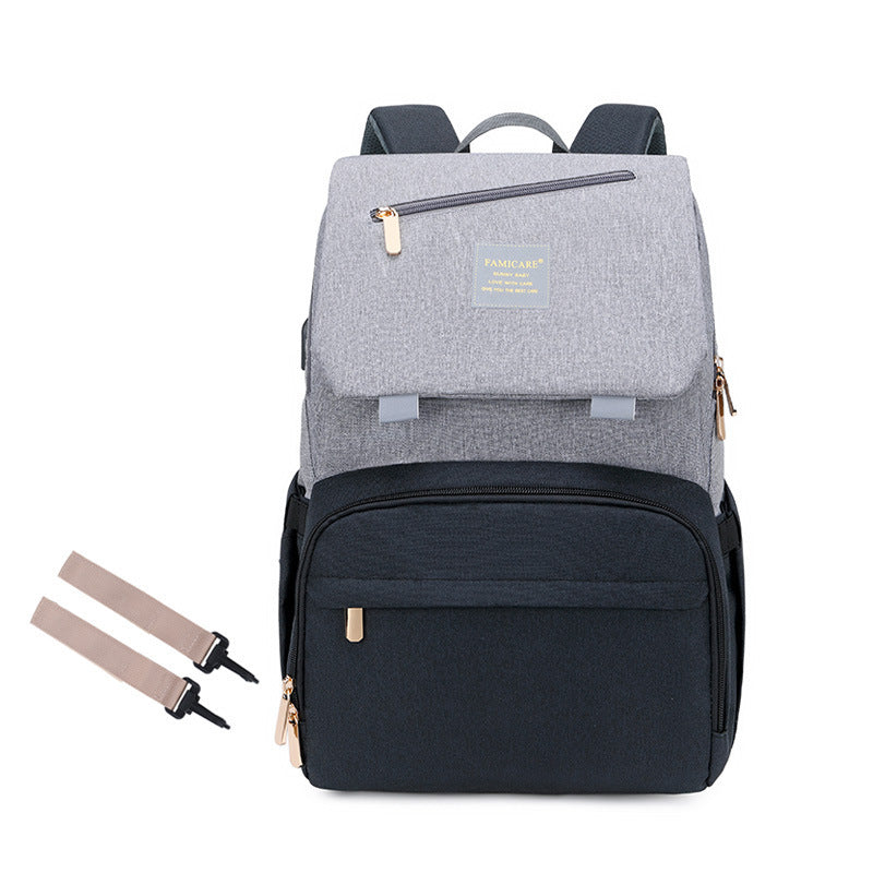 Mother & Baby Double-Shoulder Bag – Multifunctional Diaper Backpack