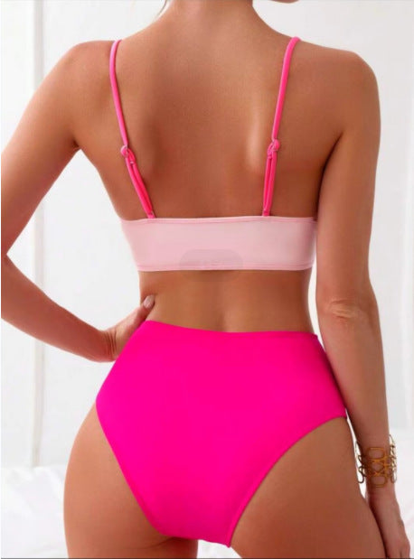 Women's Bikini Set – Polyester Lined Two-Piece Swimsuit (Yellow, Blue, Red)