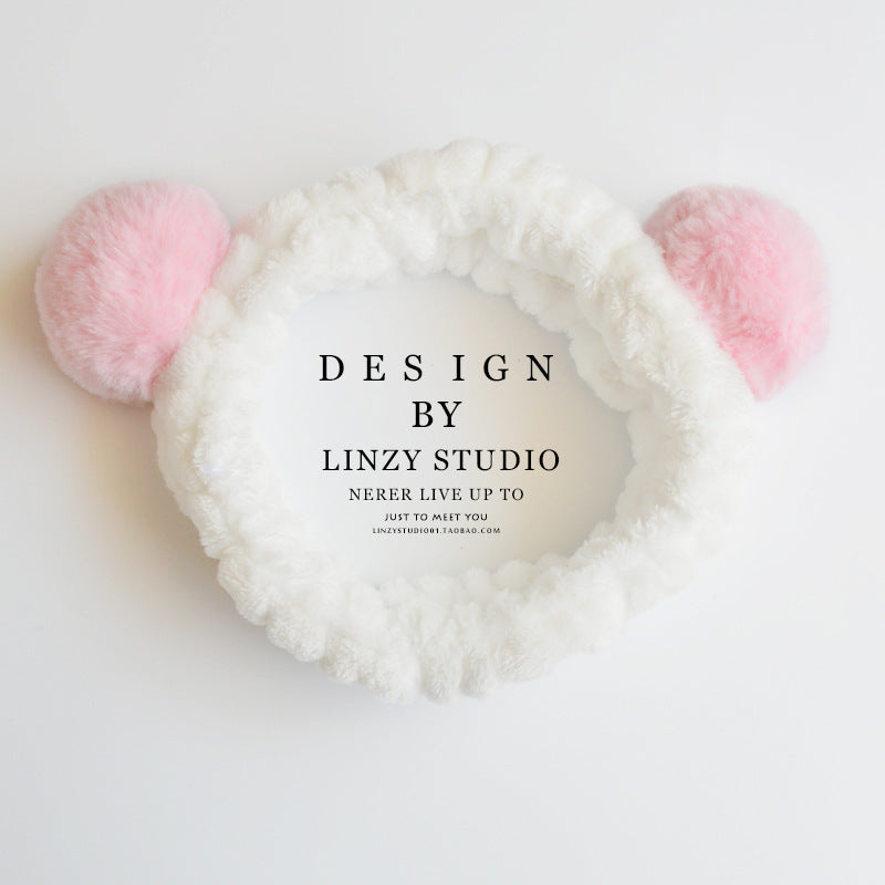 Cute Panda Ear Fleece Headband – Soft Makeup & Skincare Hair Wrap