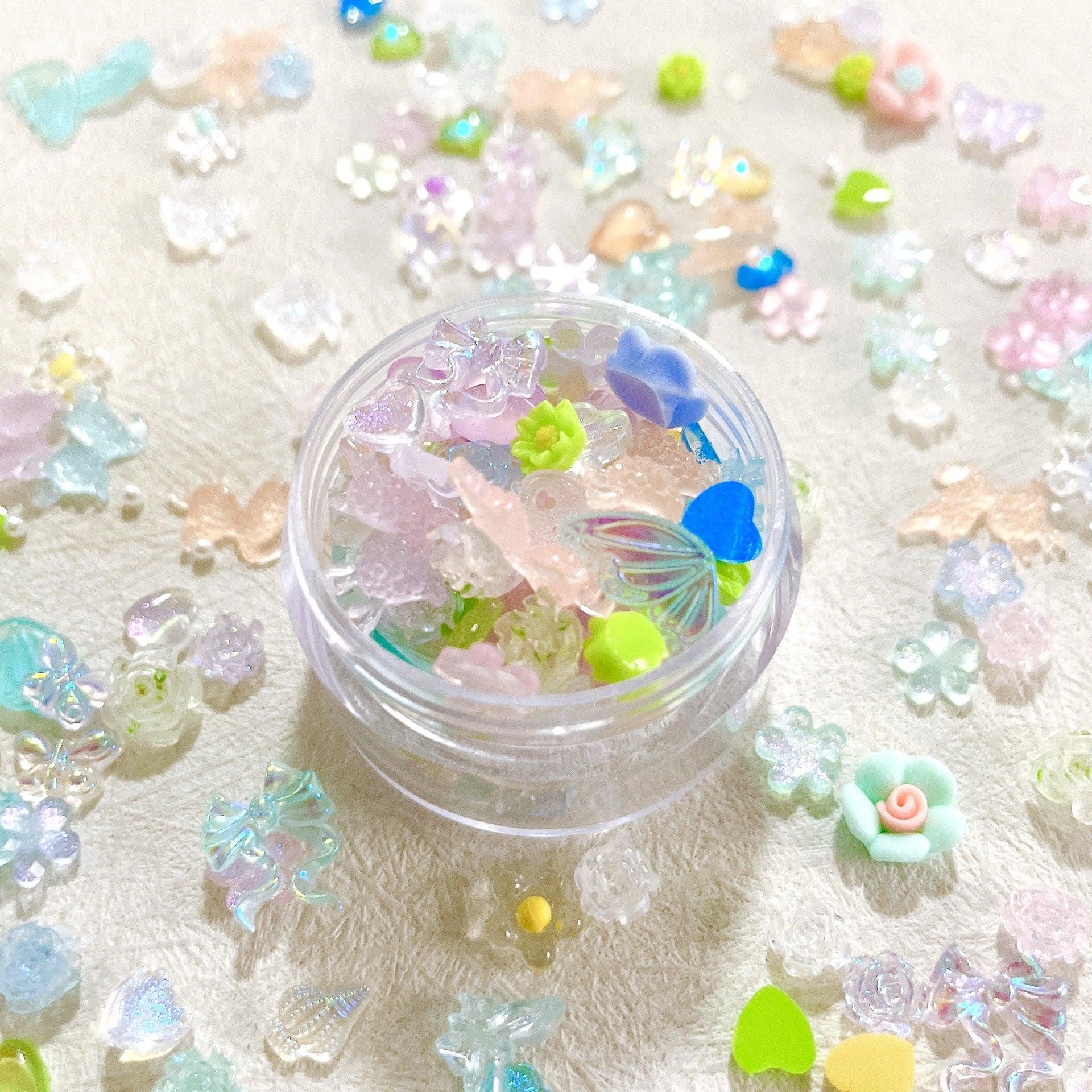 Ice Transparent Camellia Butterfly Elk Nail Enhancement Material Bag