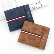 Tri Fold PU Leather Wallet Letters Pattern Unisex Slim