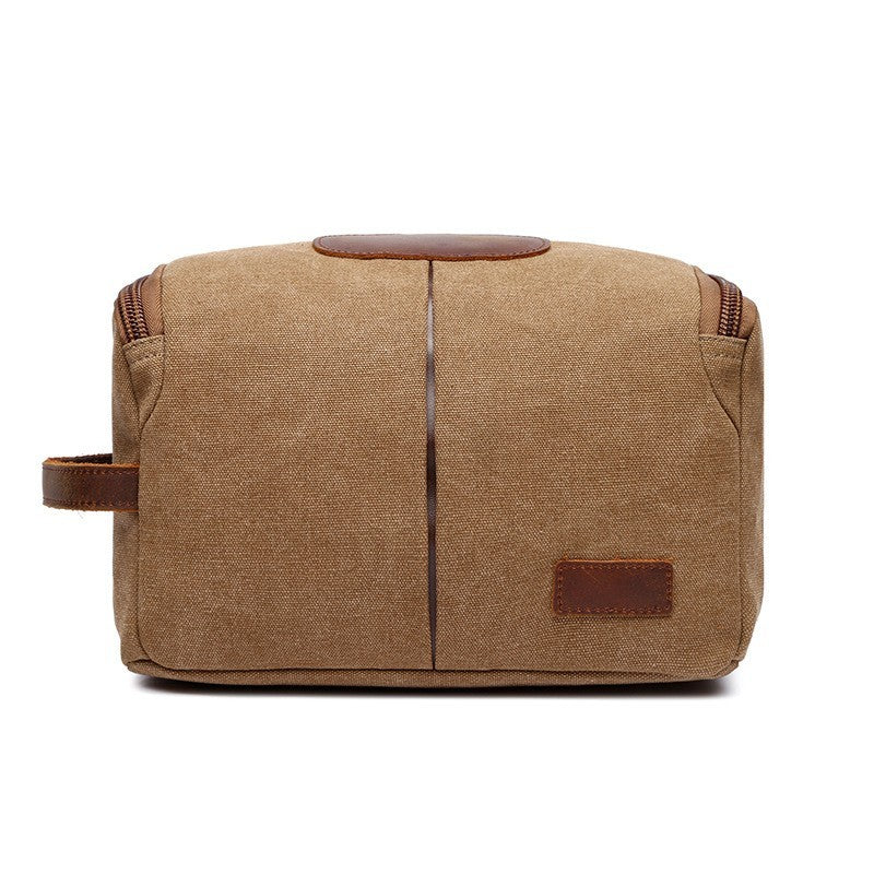 Medium Canvas Bag with Crazy Horse Leather – Durable, Wear-Resistant