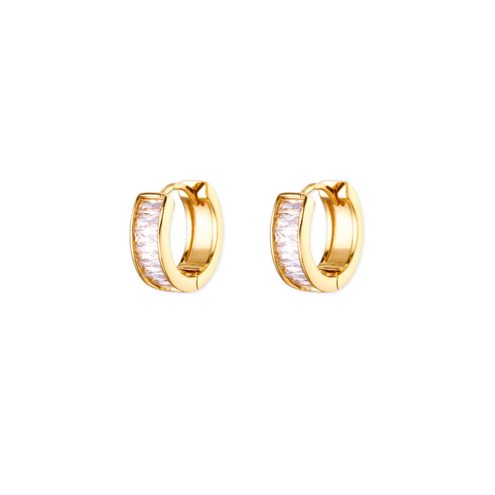 Exquisite Geometric Inlaid Zircon Earrings