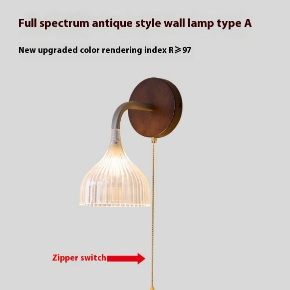 Mid-ancient Bedside Wall Lamp High-grade Zipper