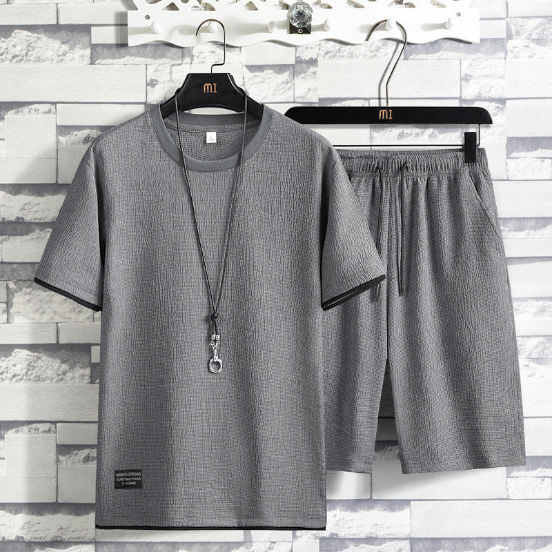 Men's Short Sleeved T-shirt Two-piece Set