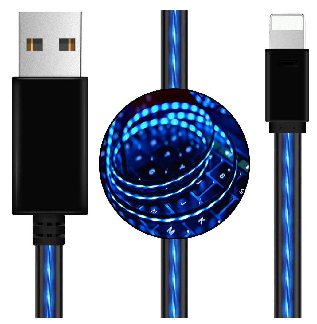 GENERIC 1m LED Light Up Visible Flowing USB Lightning Data Sync