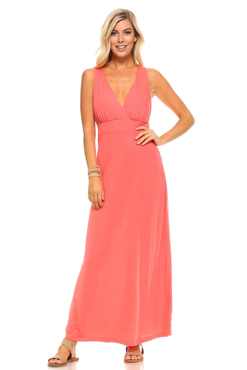 Pambabaeng Halter Maxi Dress na may Cross Back Straps
