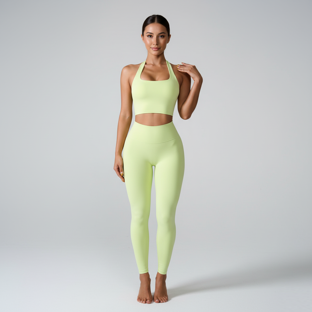 Women’s Halter Sports Bra Crop Top – Padded Fitness & Yoga Workout Tank