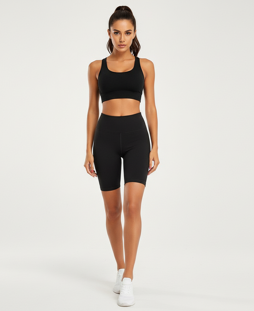 Athletic High Waist Capri Leggings – Breathable Stretch Fitness Pants