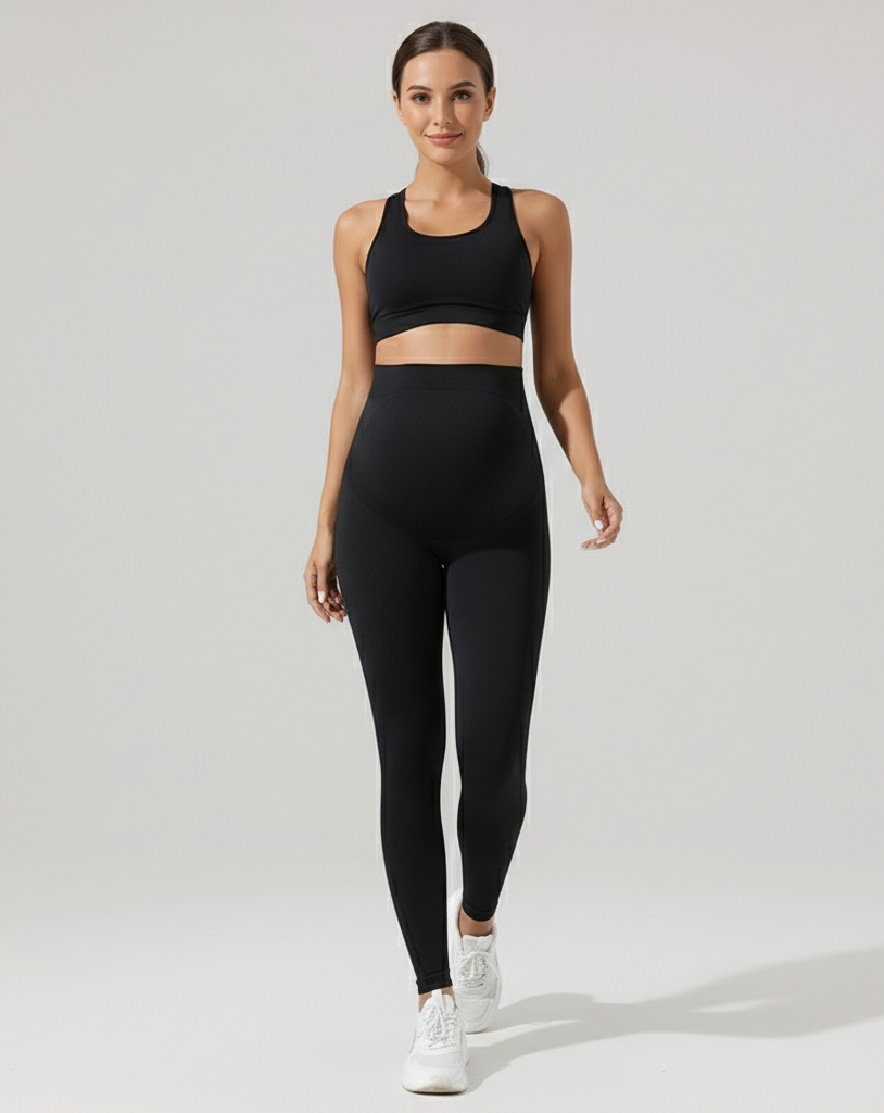 Maternity Belly Support Leggings – Seamless Stretch Yoga Pants