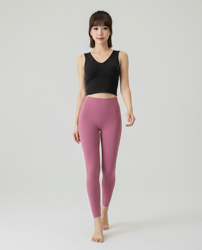 Women’s V-Neck Sports Bra Crop Top – Padded Yoga & Fitness Activewear Tank