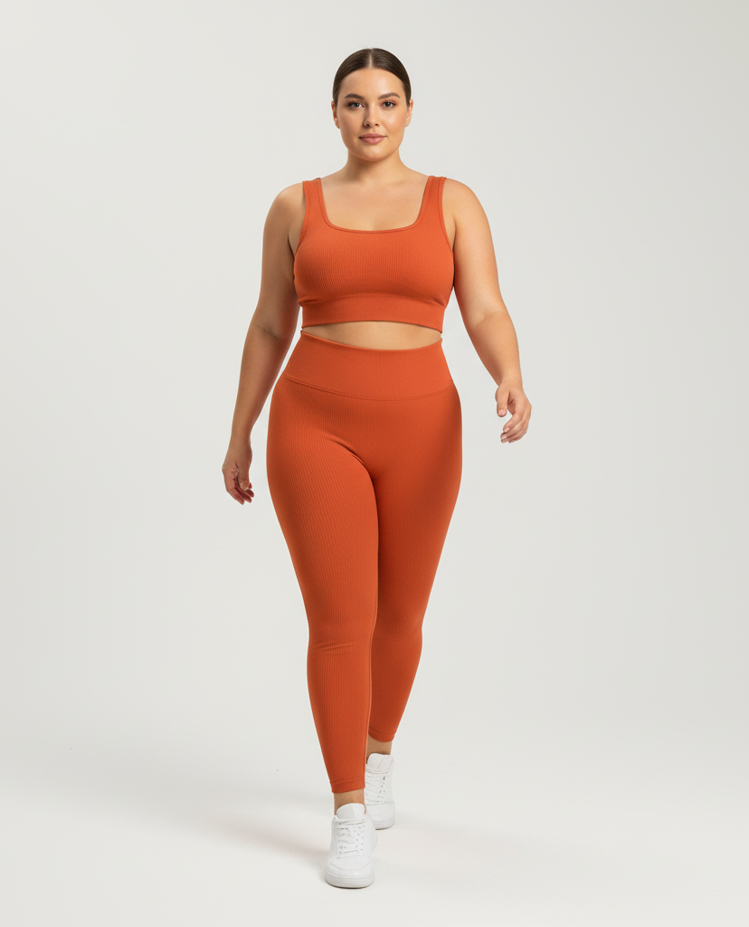 Women’s Seamless Sports Bra and High-Waist Leggings 2-Piece Set