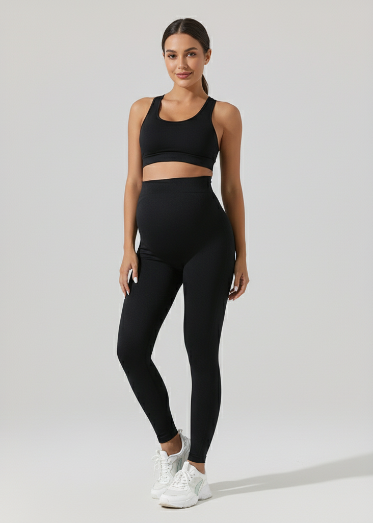 Maternity Belly Support Leggings – Seamless Stretch Yoga Pants
