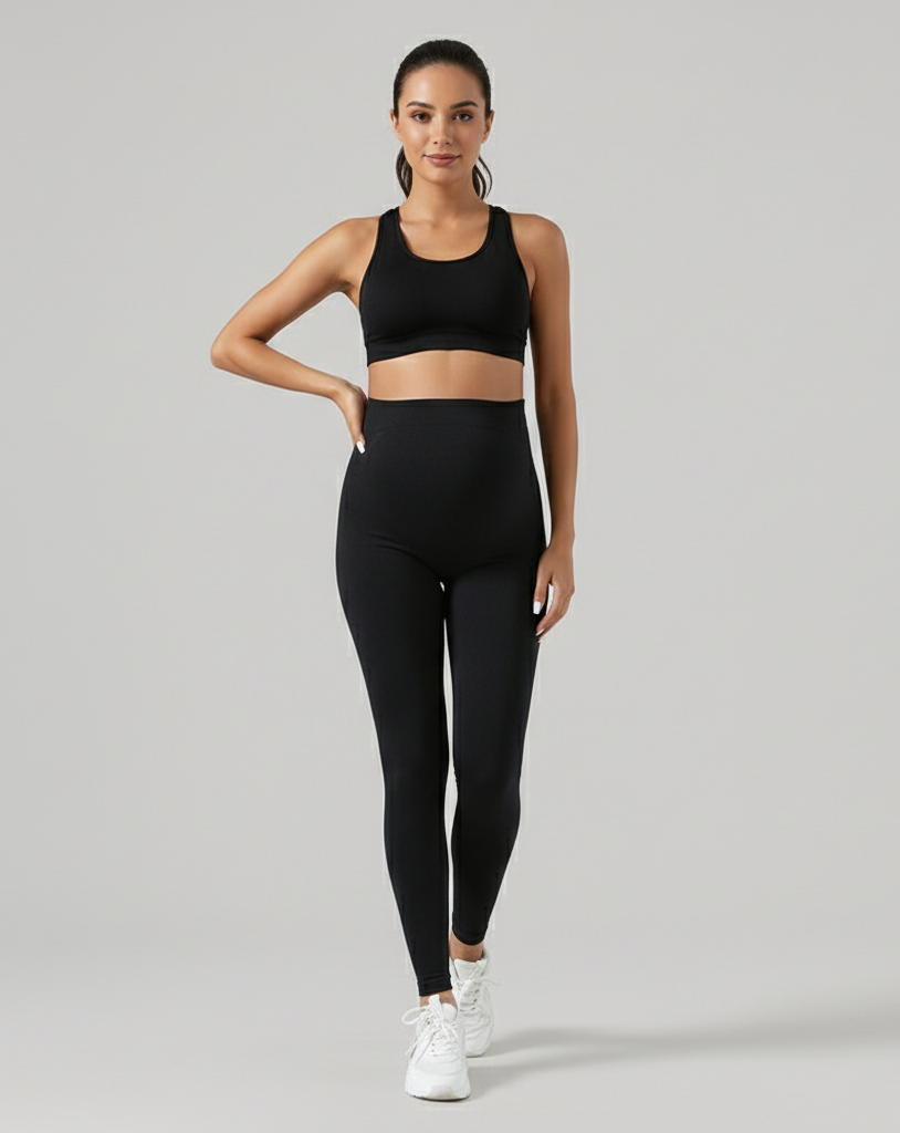 Maternity Belly Support Leggings – Seamless Stretch Yoga Pants