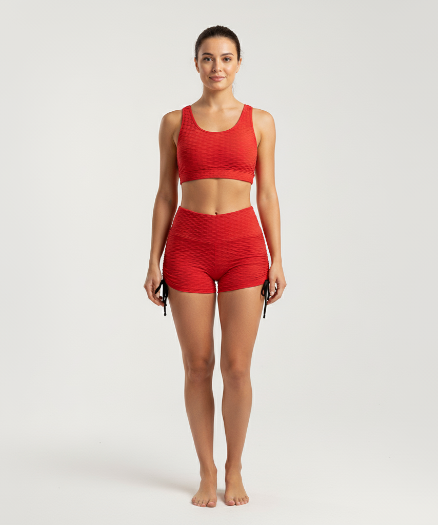 Scrunch Textured Yoga Shorts – Women's Butt Lift Drawstring Workout Shorts