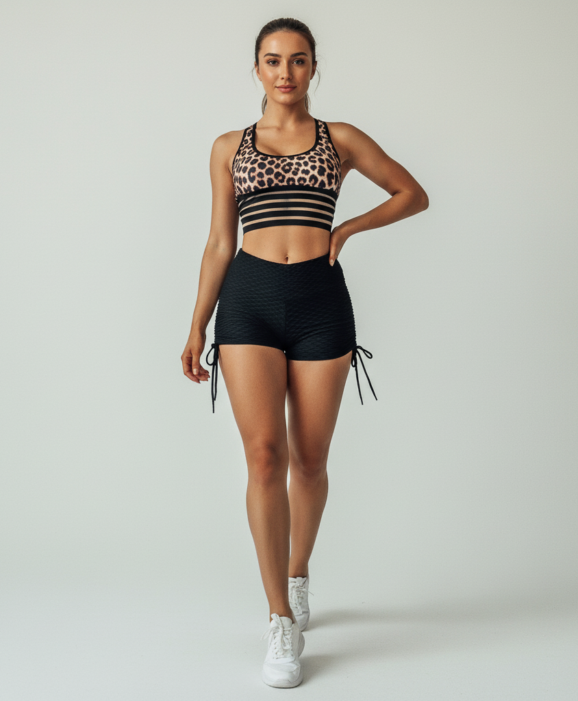 Scrunch Textured Yoga Shorts – Women's Butt Lift Drawstring Workout Shorts