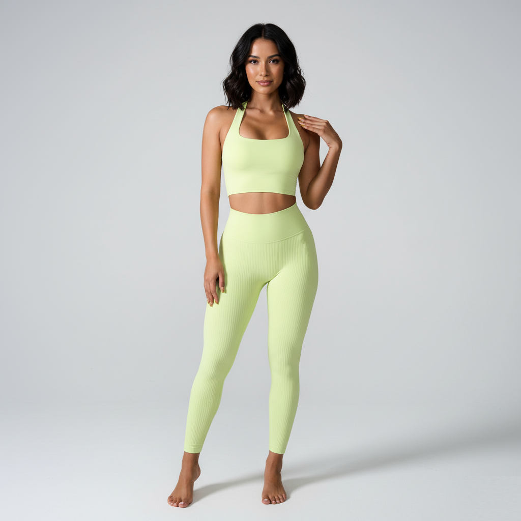 Women’s Halter Sports Bra Crop Top – Padded Fitness & Yoga Workout Tank
