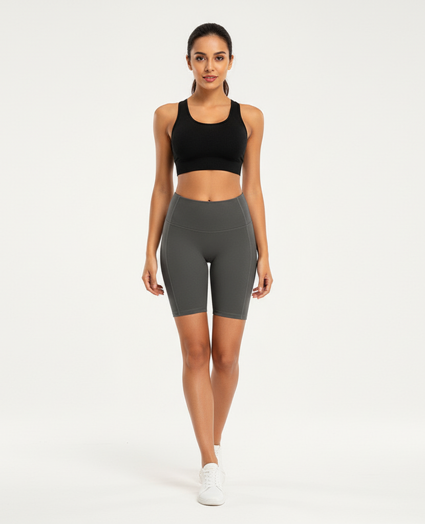 Athletic High Waist Capri Leggings – Breathable Stretch Fitness Pants