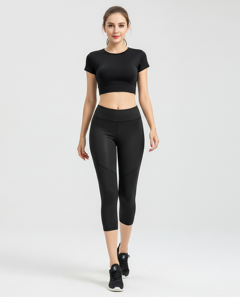 High Waisted Compression Leggings – Women’s Hip Lift Yoga Capri Pants