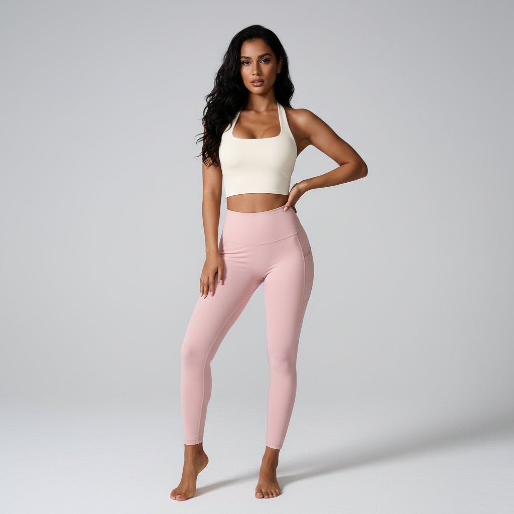 Women’s Halter Sports Bra Crop Top – Padded Fitness & Yoga Workout Tank