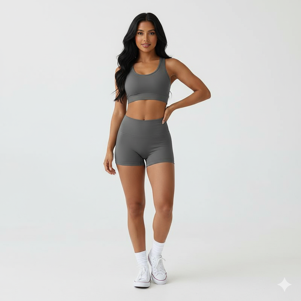 Classic Black Yoga Shorts for Women – Tummy Control High Waist Workout Shorts