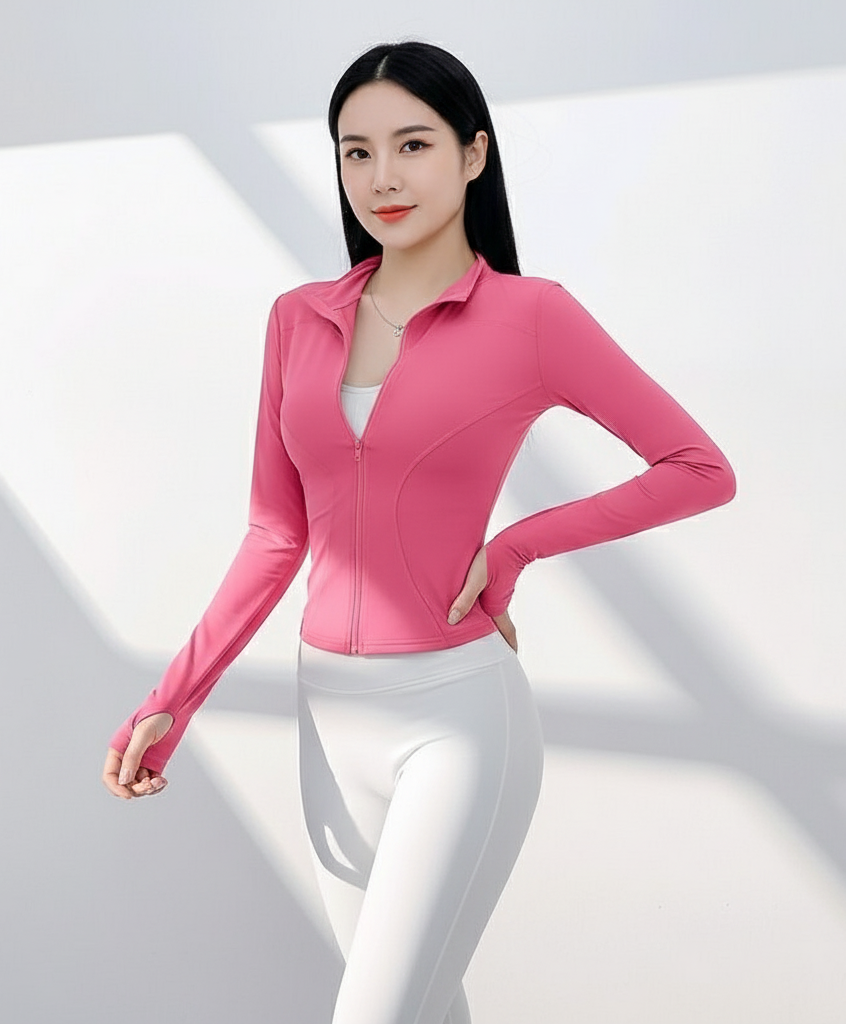 Women’s Yoga Jacket – Quick-Dry Fitted Sports Zip-Up