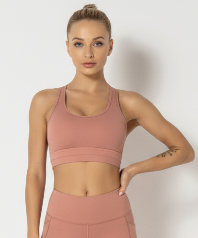 Women’s High Support Yoga Sports Bra – Shockproof, Gathered Design, Fitness Activewear Top
