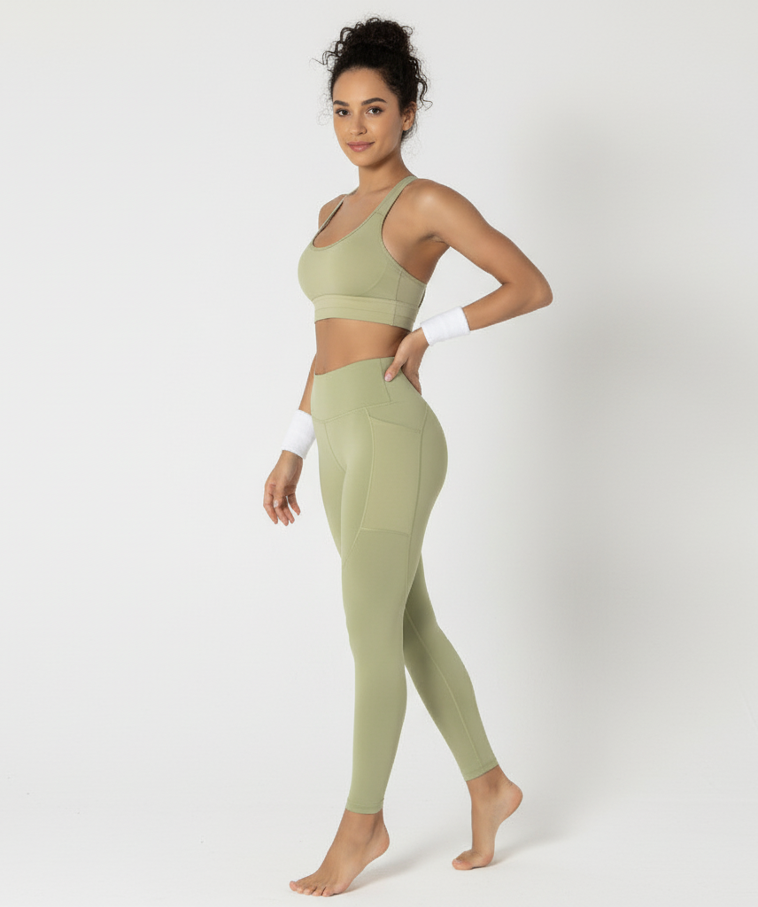 Women’s High Support Yoga Sports Bra – Shockproof, Gathered Design, Fitness Activewear Top