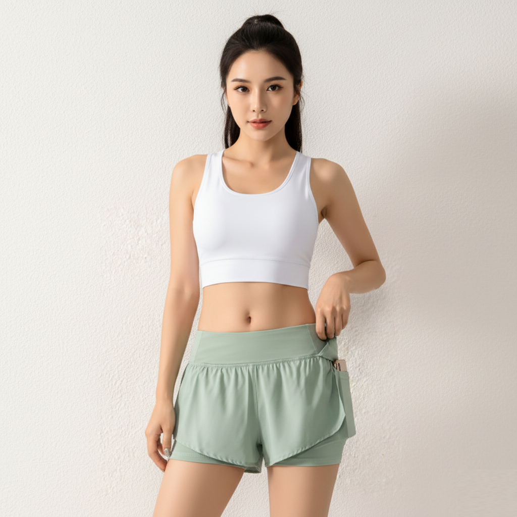 Breathable Sports Shorts with Side Pocket – Summer Fitness & Training