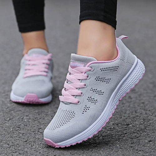 Pambabaeng Kaswal na Sapatos Fashion Breathable Walking Mesh Flat Shoes Sneakers 