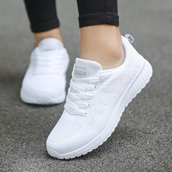 Pambabaeng Kaswal na Sapatos Fashion Breathable Walking Mesh Flat Shoes Sneakers 