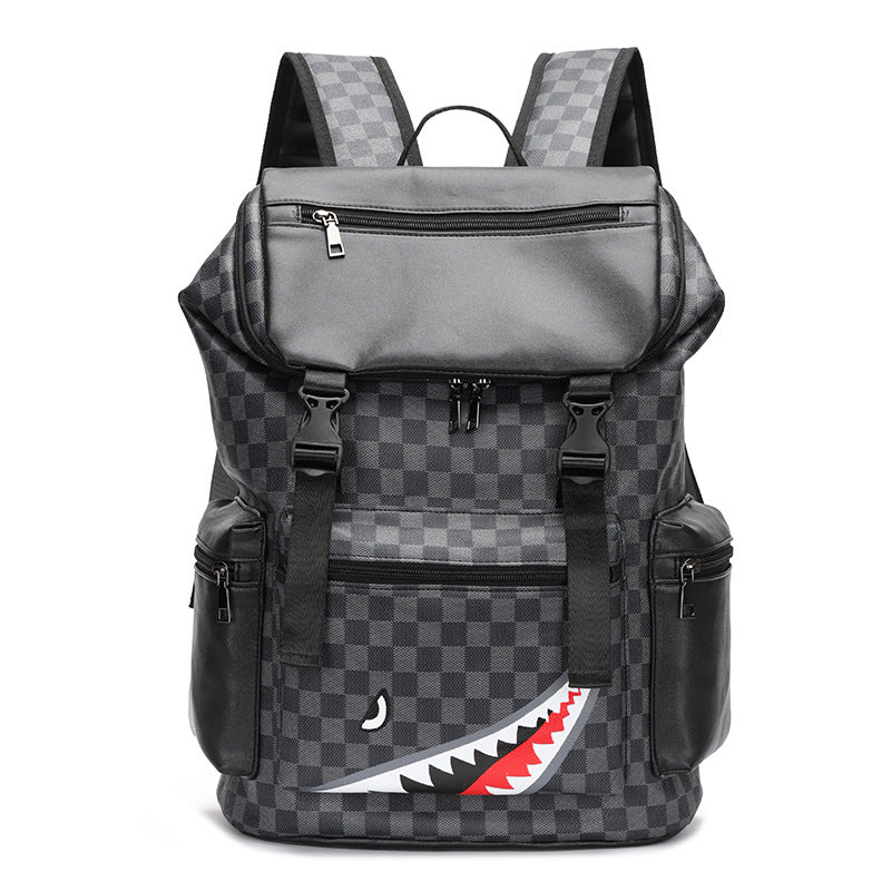 Korean Casual Checkered Printed Large Capacity Backpack