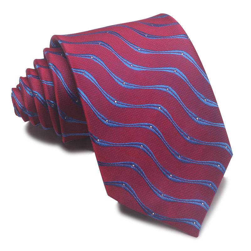 Men's 8cm Striped Polyester Jacquard Tie – Formal