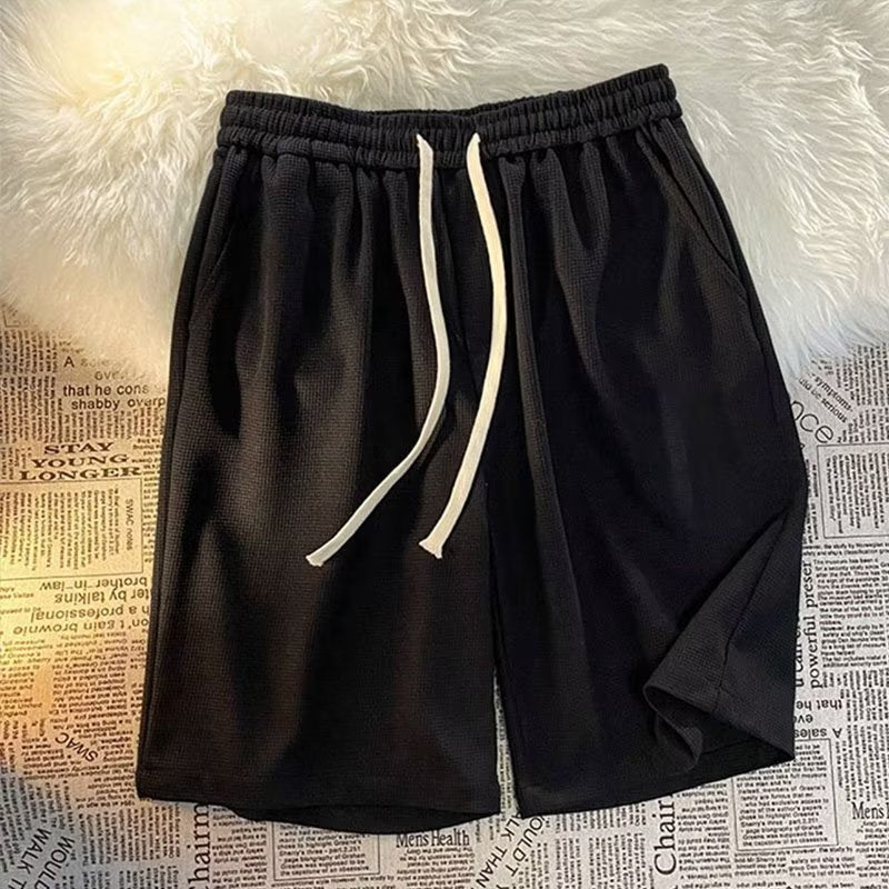 Waffle Men's Solid Color Simple Casual Pants