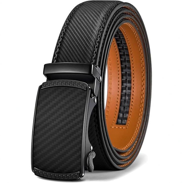 Men's Cowhide Leather Belt with Automatic Buckle