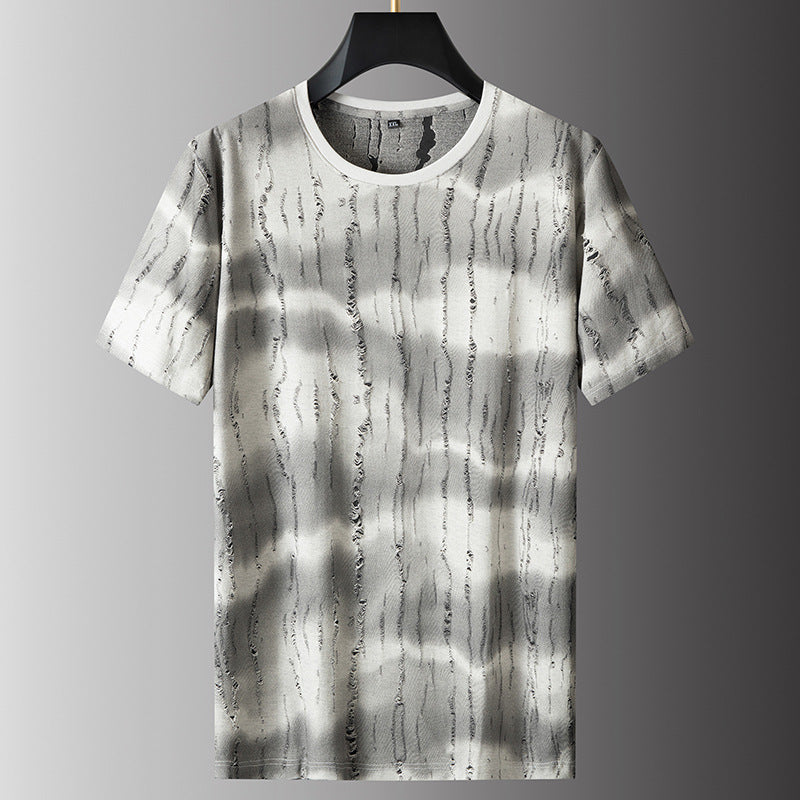 Men's Plus Size Round Neck Quick-drying Breathable Undershirt Trendy T-shirt
