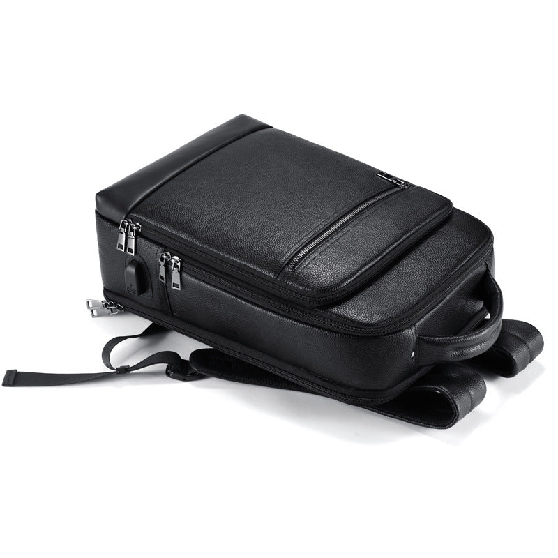 Leather Men's Business Computer Backpack