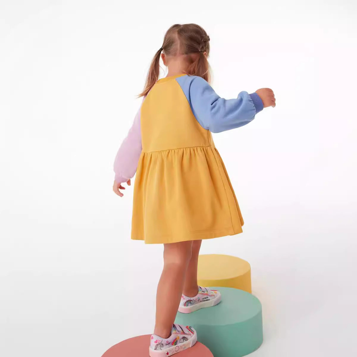 Girls Cartoon Printing European And American Style Dress