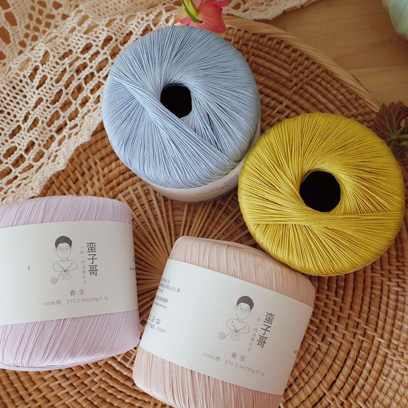 Silk Thread Pure Cotton Hand-Woven Crochet – Hairline Rule Wool Ball for Crafts