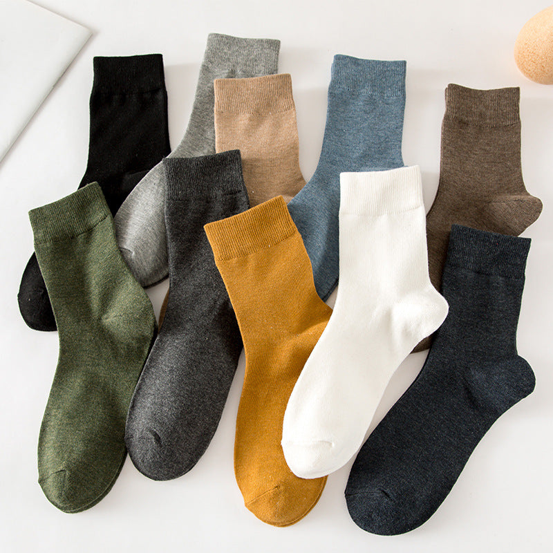 Solid Color Tube Socks for Autumn and Winter