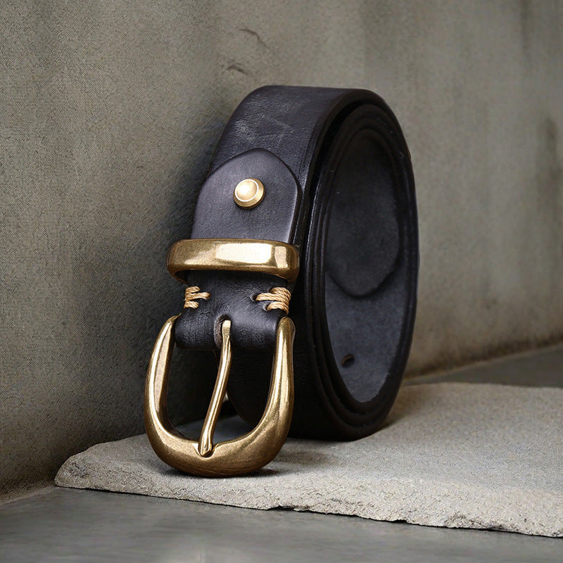 Men's Pure Cattlehide Casual Jeans Belt