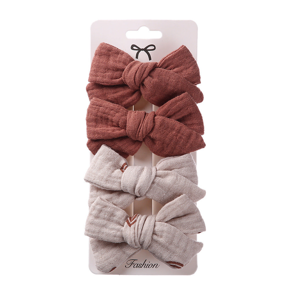 Children's Hair Accessories Cute Bow Cloth Hairpin