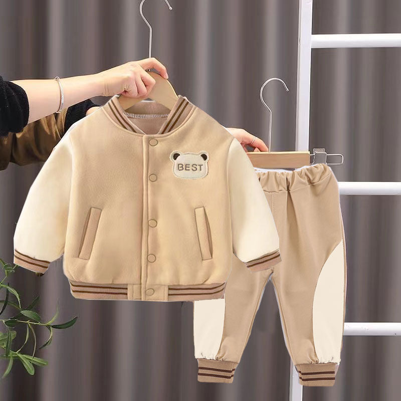 Boys Cotton Shirt And Overalls Set Casual Regular Fit