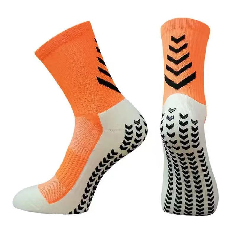 Men's Thickened Mid-Calf Running Socks with Non-Slip Silicone