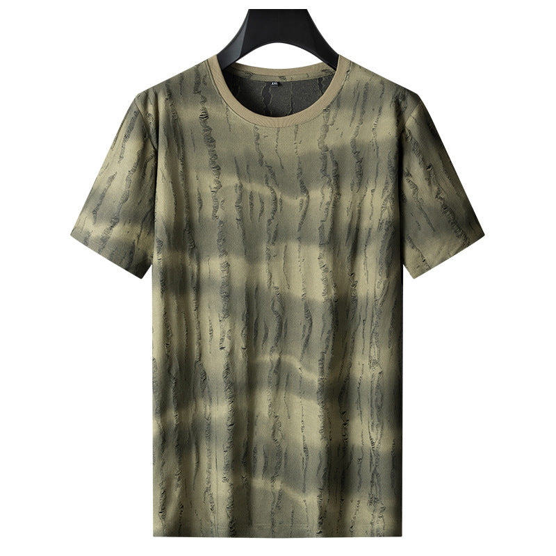 Men's Plus Size Round Neck Quick-drying Breathable Undershirt Trendy T-shirt