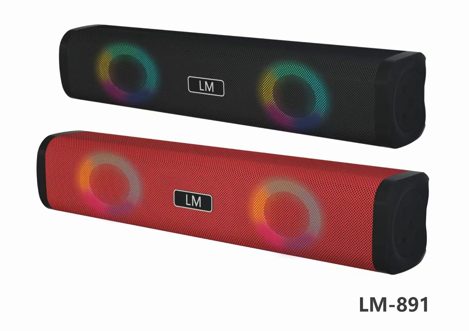 Wireless Bluetooth Private Speaker Long Sound Heater USB Card TWS Couplet Color Light