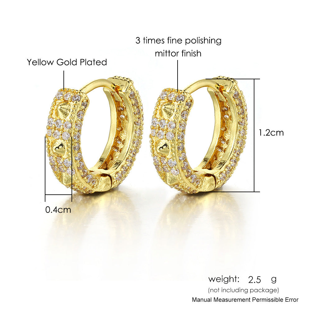 European And American Full Diamond Hip Hop Ear Clip