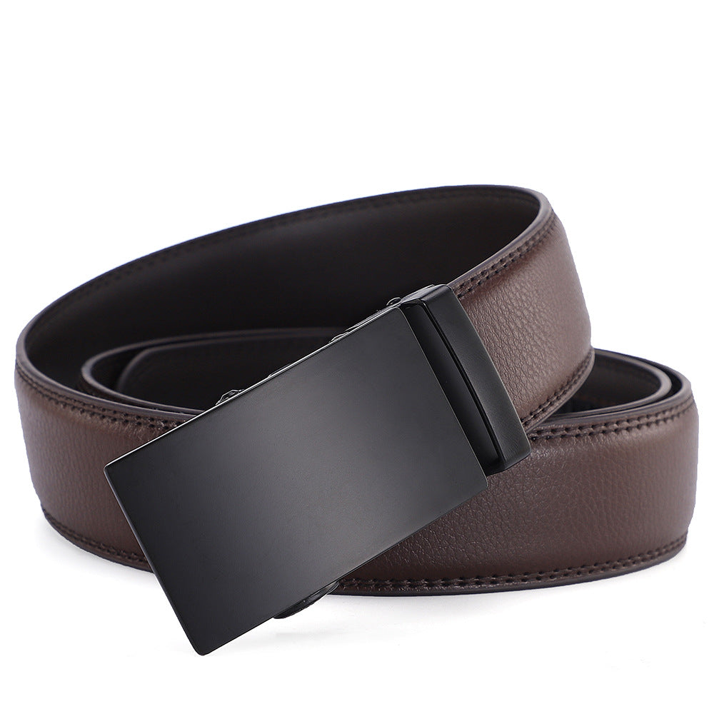 Men's Cowhide Belt with Automatic Buckle