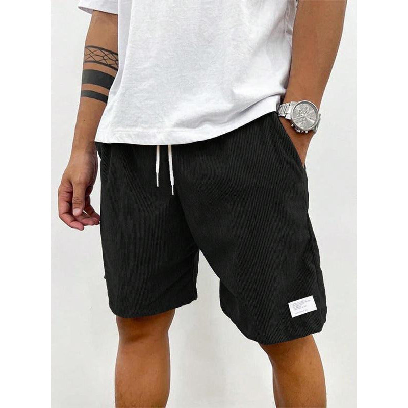 Unisex Striped Loose Straight Sweatpants Airy Polyester